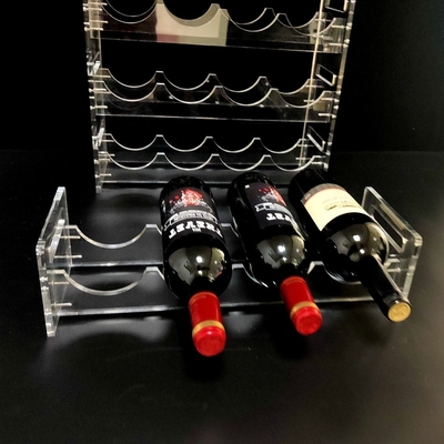 Ясный акриловый Freestanding Stackable шкаф вина дисплея организатора бутылки