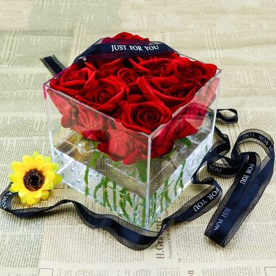коробка цветка 0.5mm толстая акриловая с отверстиями для подарка свадьбы дня Валентайн