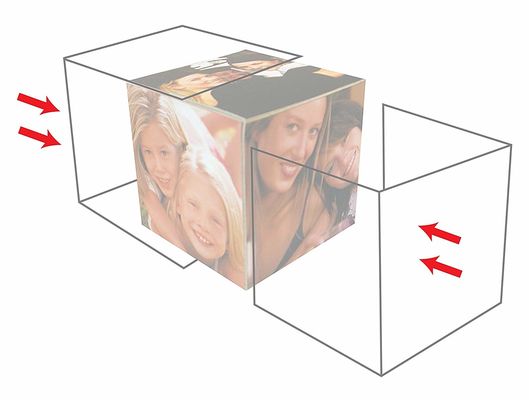Ясные пластиковые 6 встали на сторону акриловый куб 3.25x3.25Inch фото для подарка