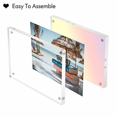 держатель стены ясности 4x6 акриловый плавая Frameless картинная рамка для семьи