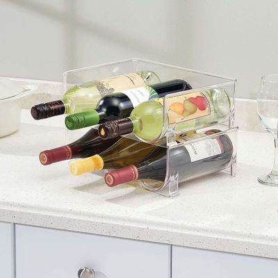 Stackable стоящий акриловый держатель шкафа стойки бутылки для холодильника кладовки кухни