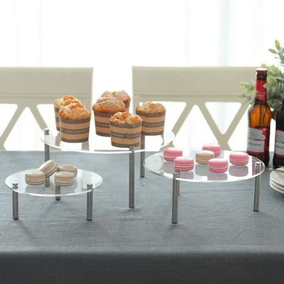 Ясный расположенный ярусами акриловый дисплей десерта для свадьбы/дня рождения
